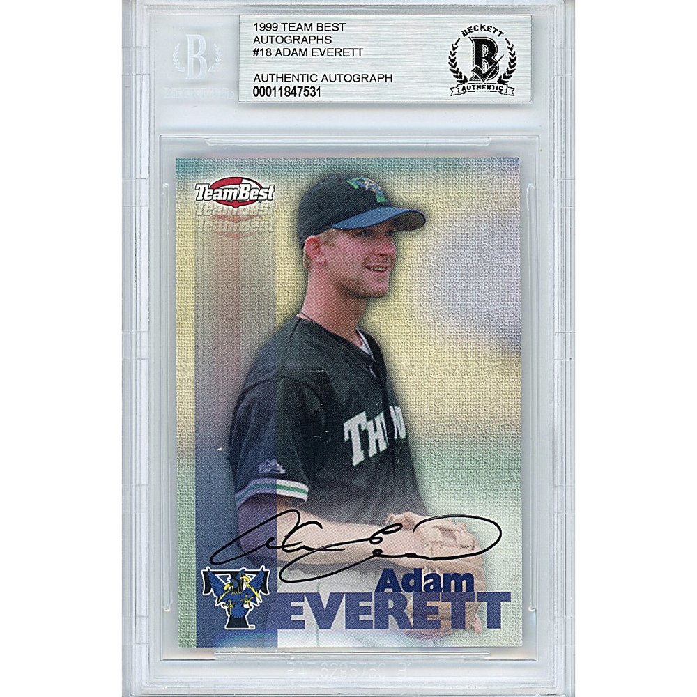 Adam Everett Signed Houston Astros 1999 Team Best Autographs Card Beckett Slab